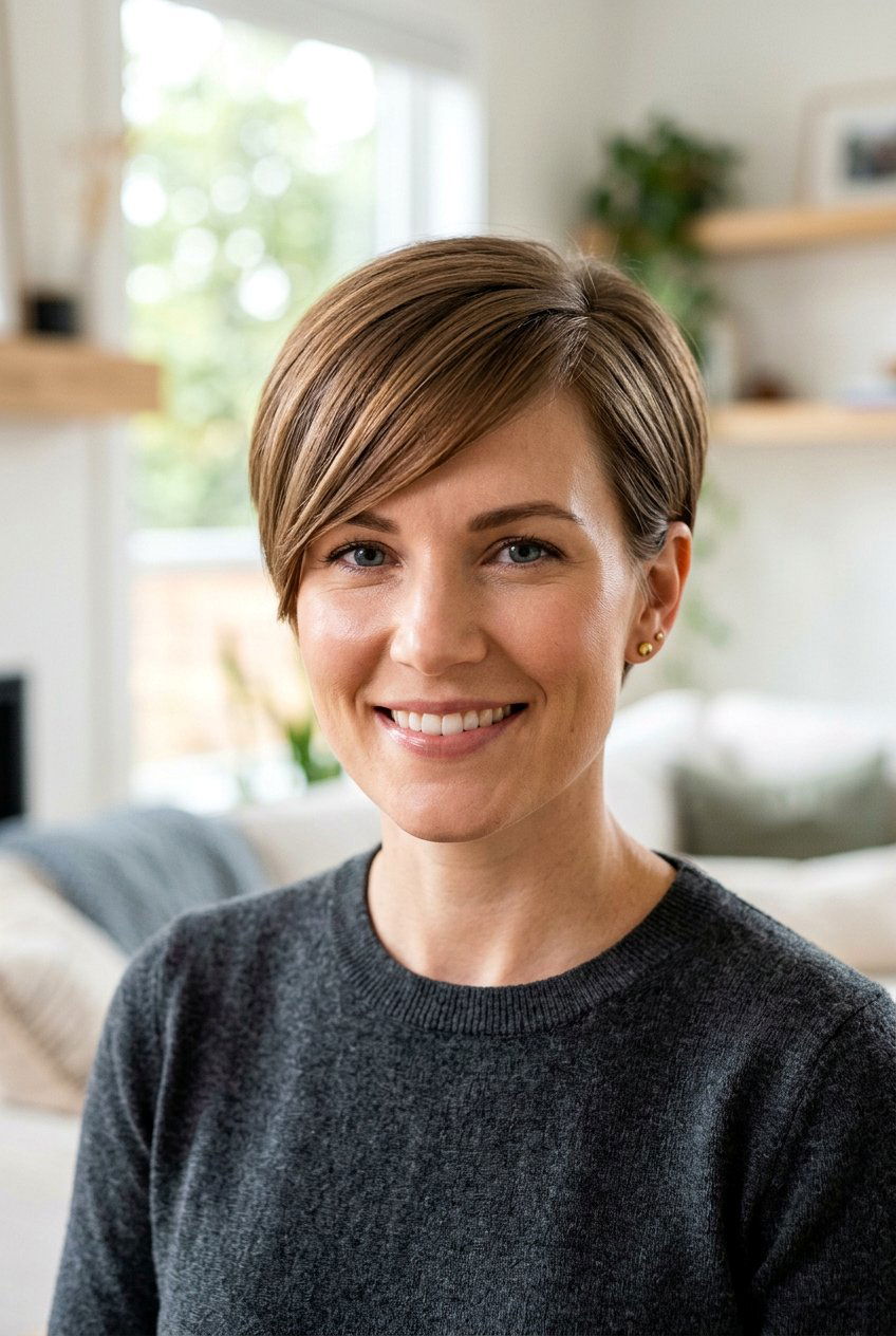 Pixie Cut With Side Swept Bangs For Square Face - 20 pixie cut for square face - 20 pixie cut for square face