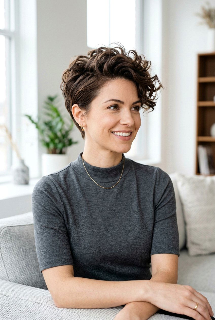 Pixie Cut With Voluminous Blowout Curls - 20 bouncy hairstyle with blowout curls - 20 bouncy hairstyle with blowout curls