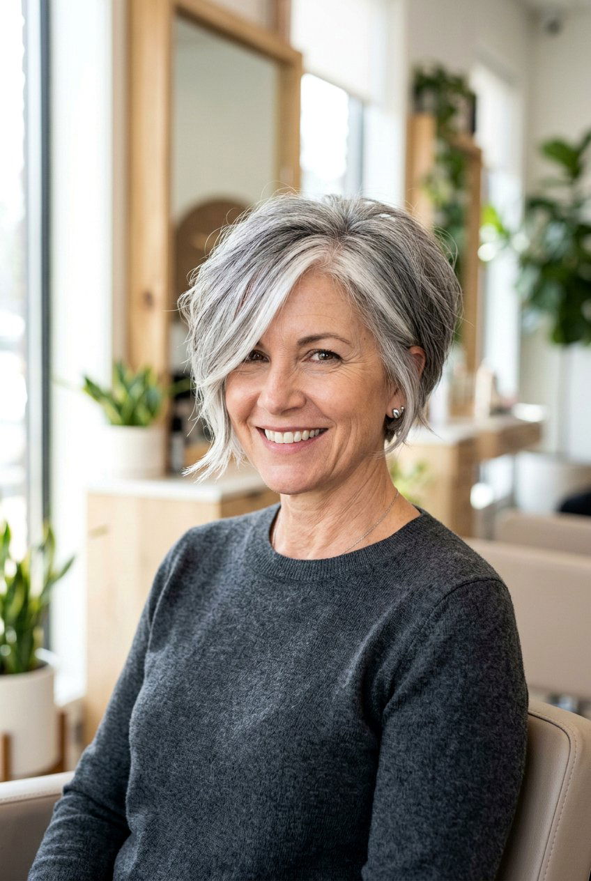 Pixie Gray Bob - 20 gray bob hairstyles - 20 gray bob hairstyles