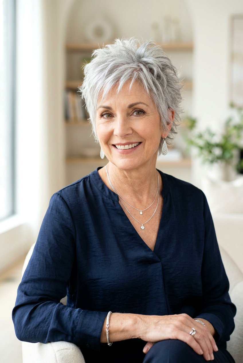 Pixie Shag For Gray Hair - 20 gray shag haircut for women over 60 - 20 gray shag haircut for women over 60