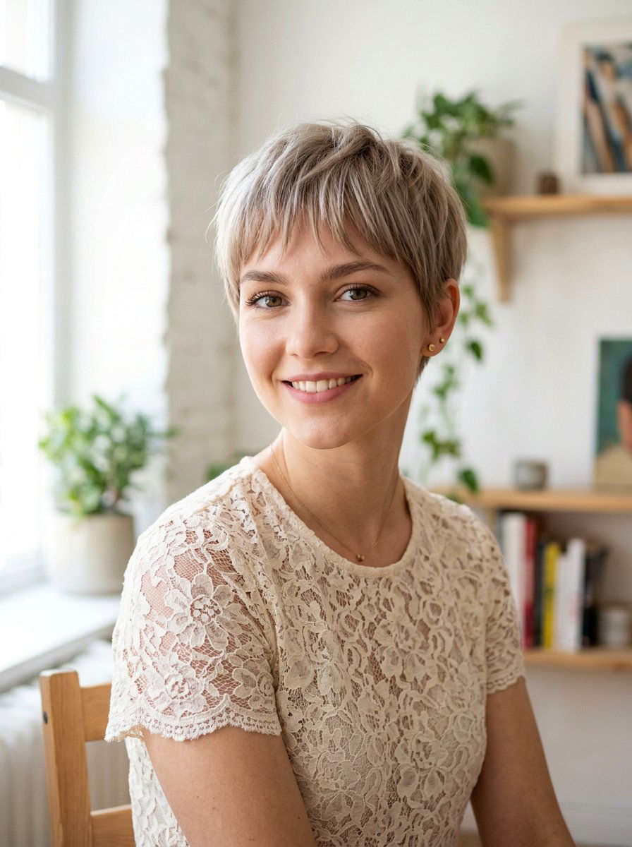 Pixie With Bangs - 20 short natural haircut for thick hair - 20 short natural haircut for thick hair