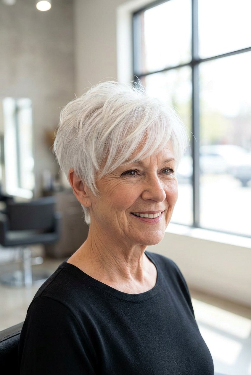 Pixie With Side Bangs - 20 best haircuts for women over 70 - 20 best haircuts for women over 70