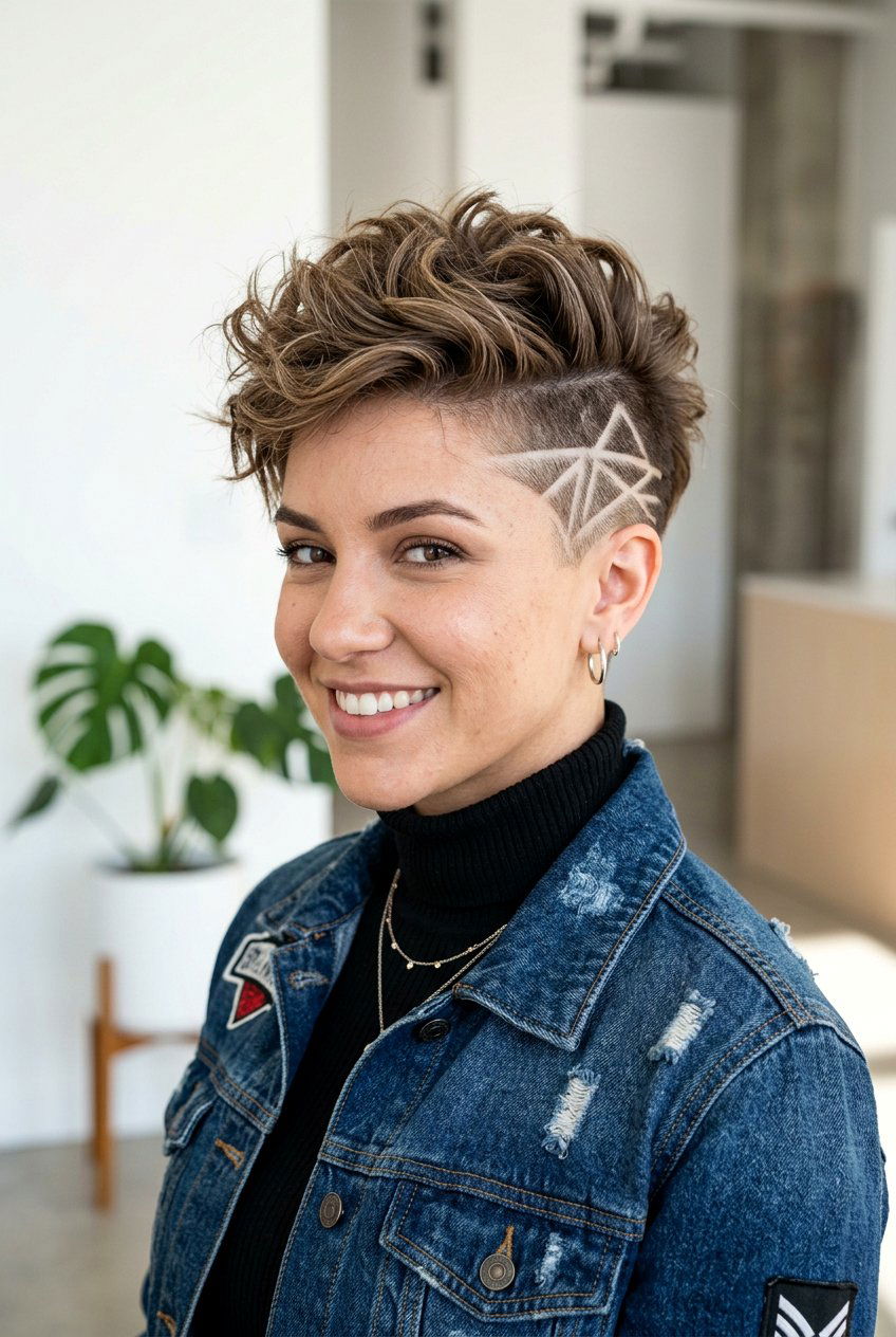 Pixie With Undercut And Shaved Design - 20 edgy pixie with undercut - 20 edgy pixie with undercut