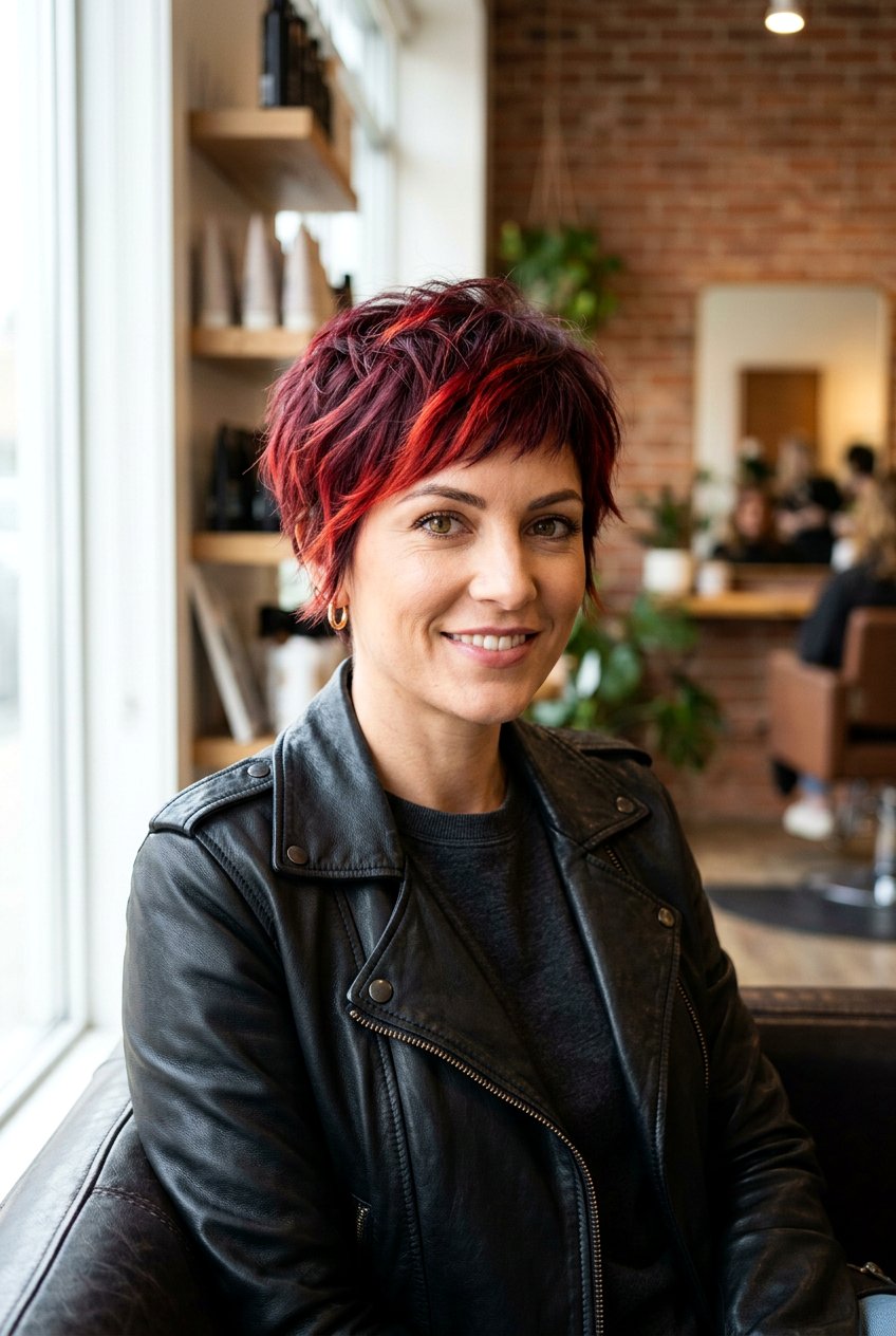 Pixie cut burgundy balayage - 20 burgundy balayage for mature women - 20 burgundy balayage for mature women