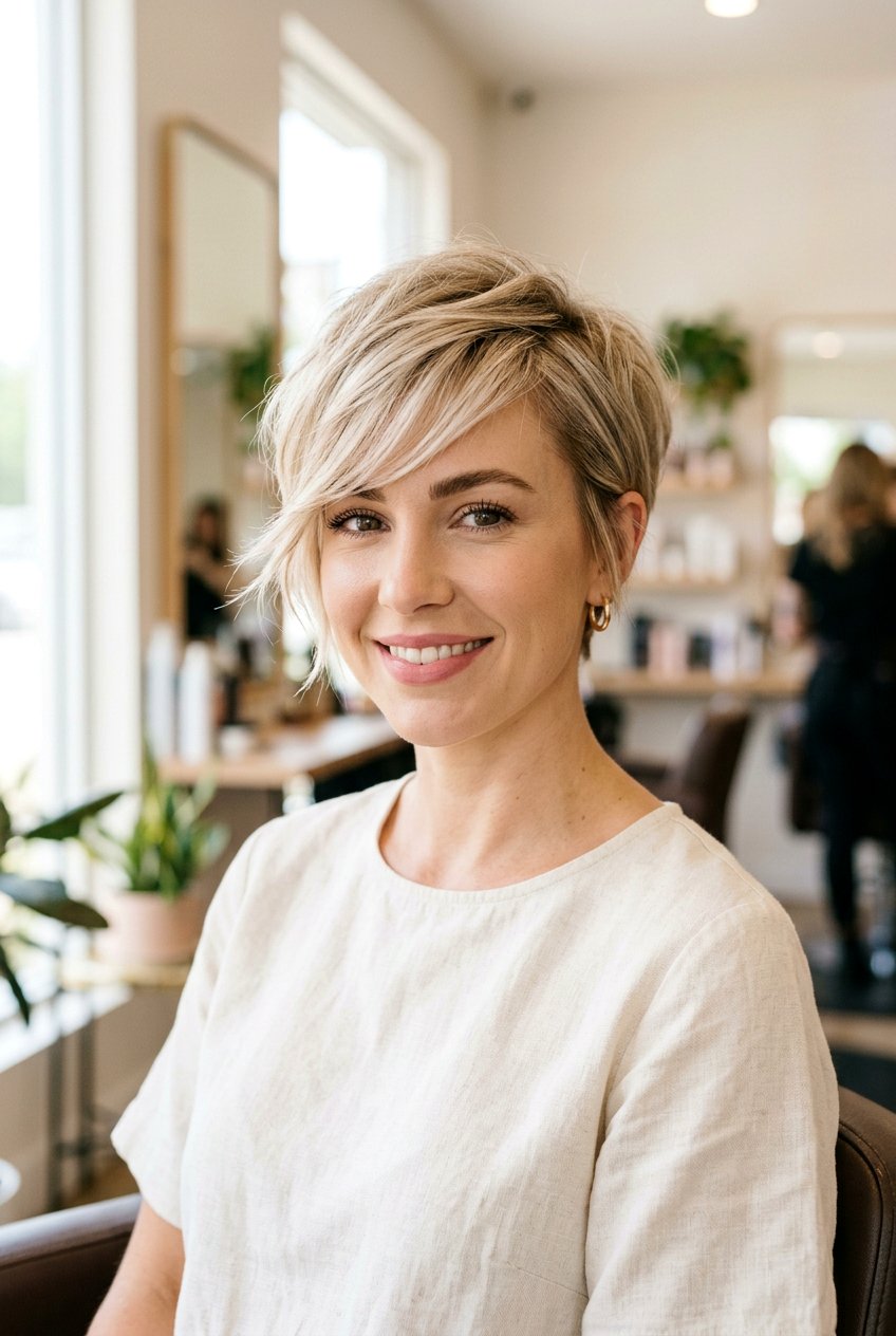 Pixie cut side fringe - 20 side swept bangs hairstyles - 20 side swept bangs hairstyles