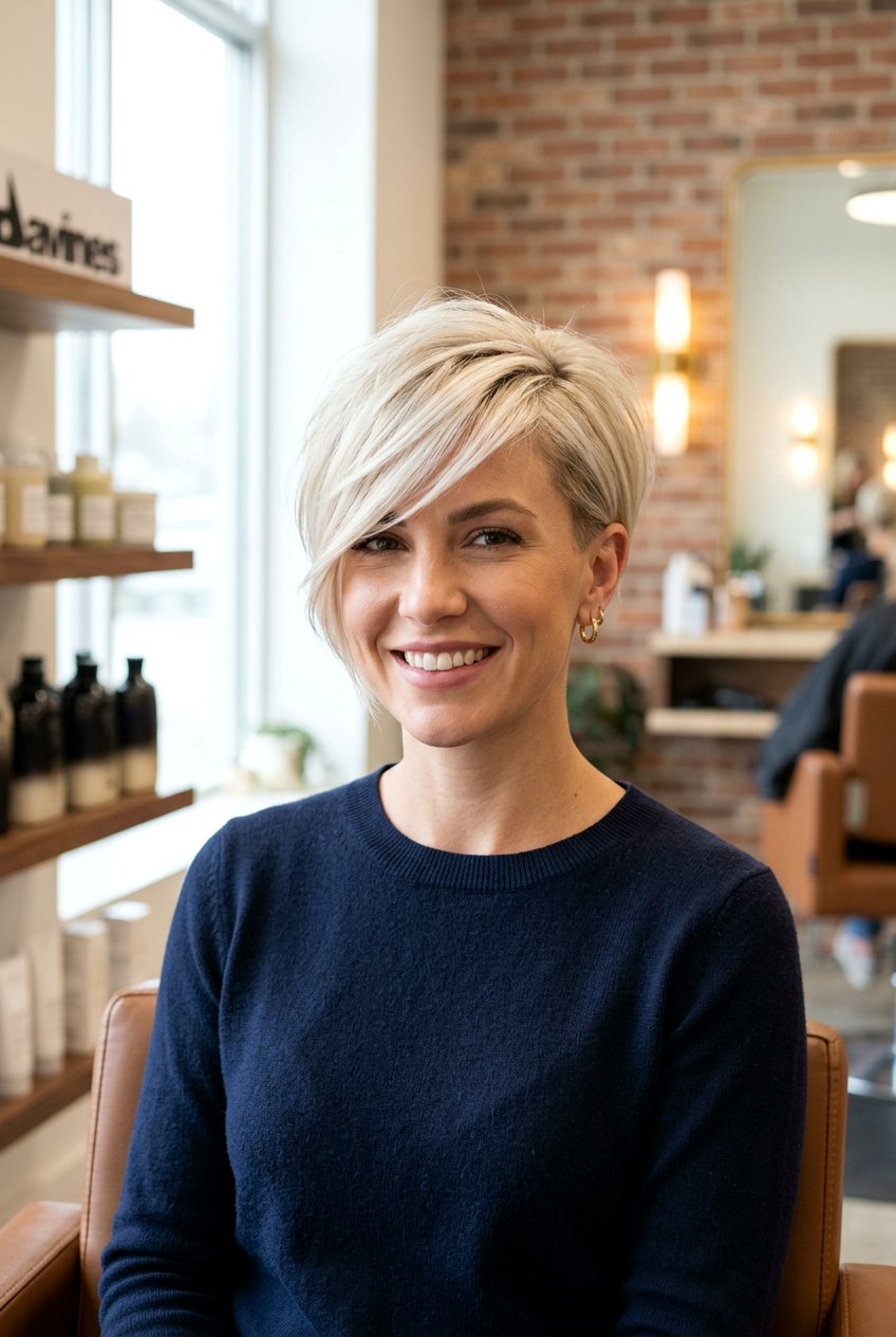 Pixie cut with side bangs - 20 short hairstyles with bangs - 20 short hairstyles with bangs