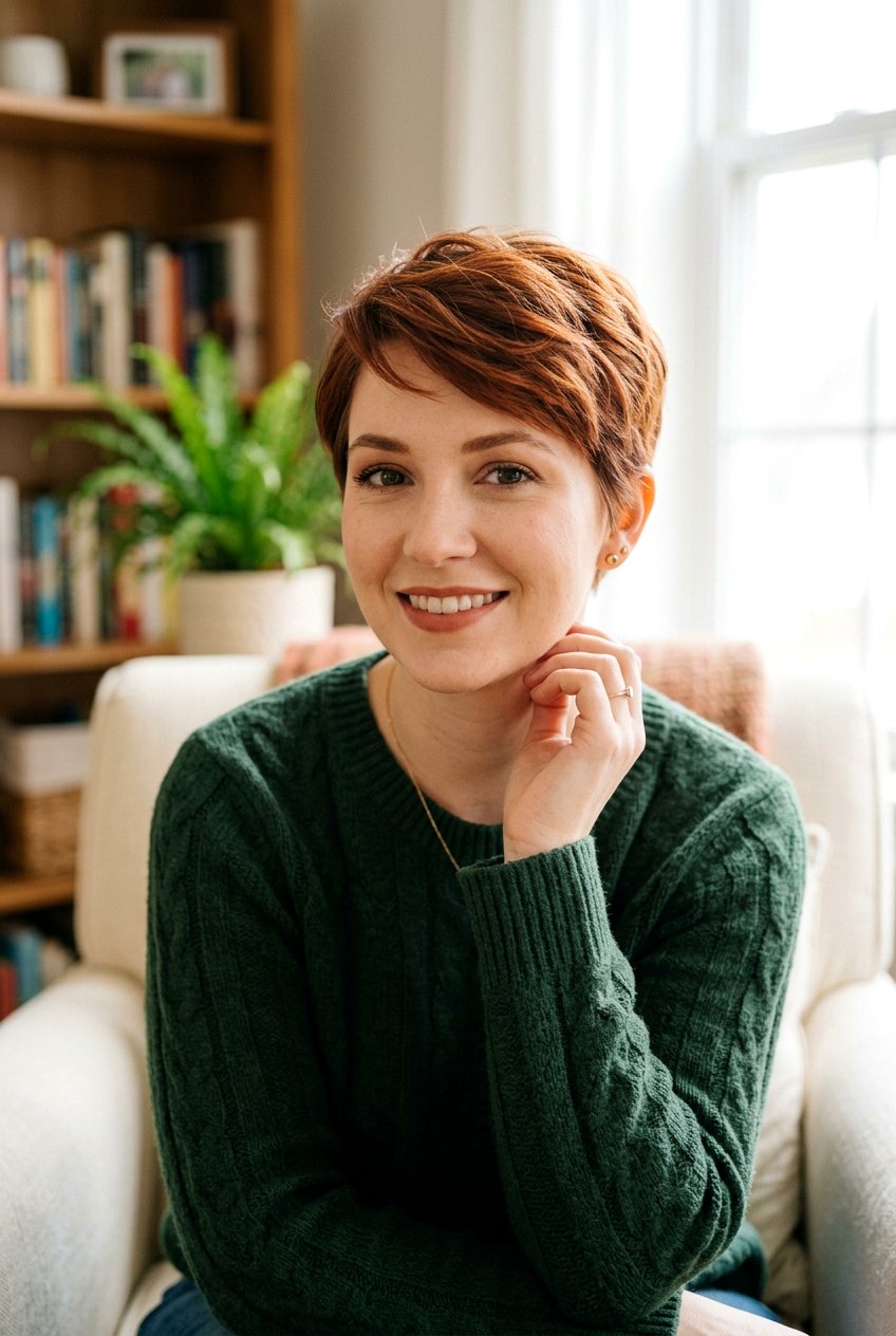 Pixie with Subtle Auburn Tint - 20 classic pixie for mature women - 20 classic pixie for mature women