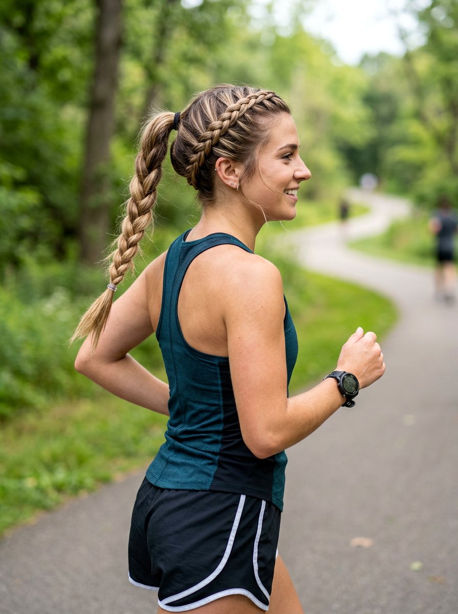 Plaited Ponytail With Headband Braid - 20 running braid ponytail - 20 running braid ponytail