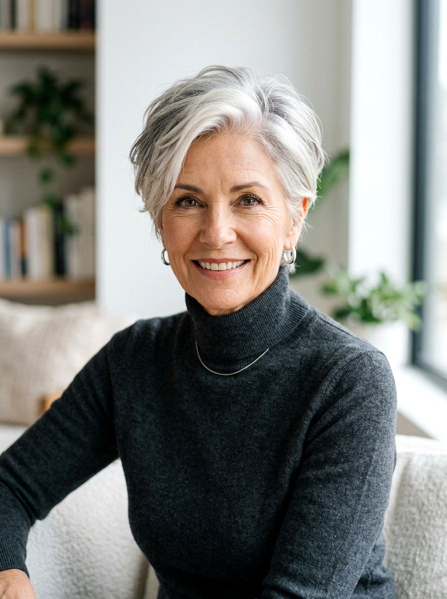 Platinum And Gray Blend Short Cut - 20 dimensional gray blend for mature women - 20 dimensional gray blend for mature women