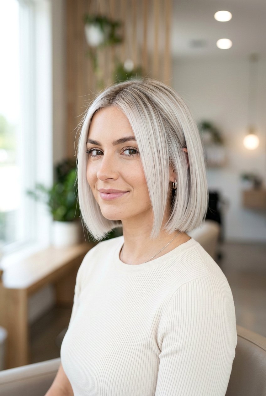 Platinum Blonde Balayage Bob - 20 platinum blonde balayage - 20 platinum blonde balayage