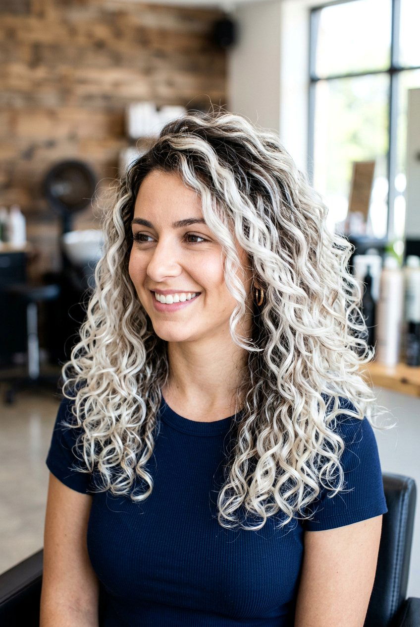 Platinum Blonde Balayage Curly Hair - 20 balayage for curly hair - 20 balayage for curly hair