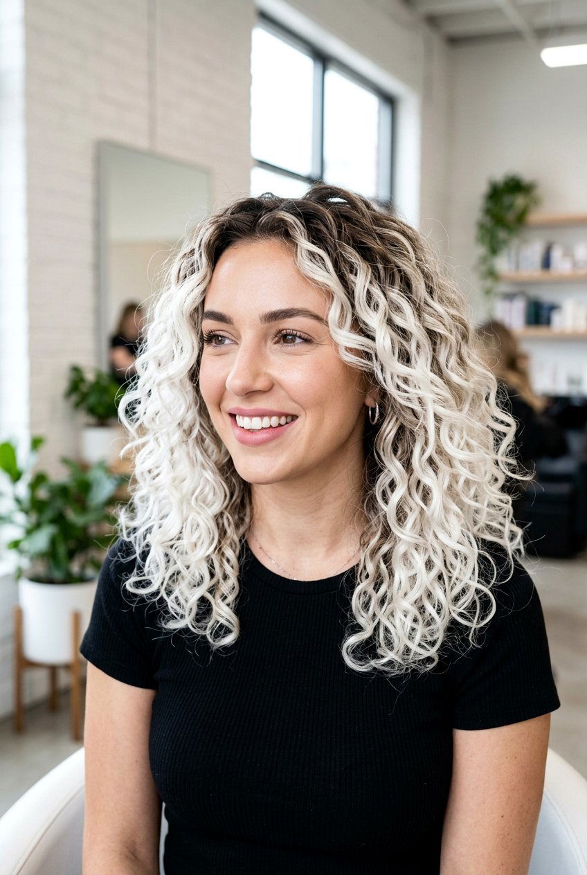 Platinum Blonde Balayage Curly Lob - 20 blonde balayage for curly lob - 20 blonde balayage for curly lob