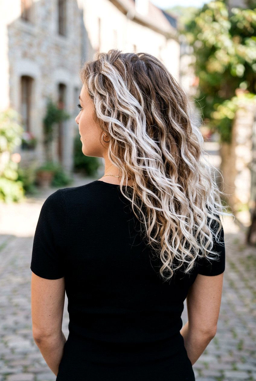 Platinum Blonde Balayage on Wavy Curly Hair - 20 blonde balayage for curly hair - 20 blonde balayage for curly hair