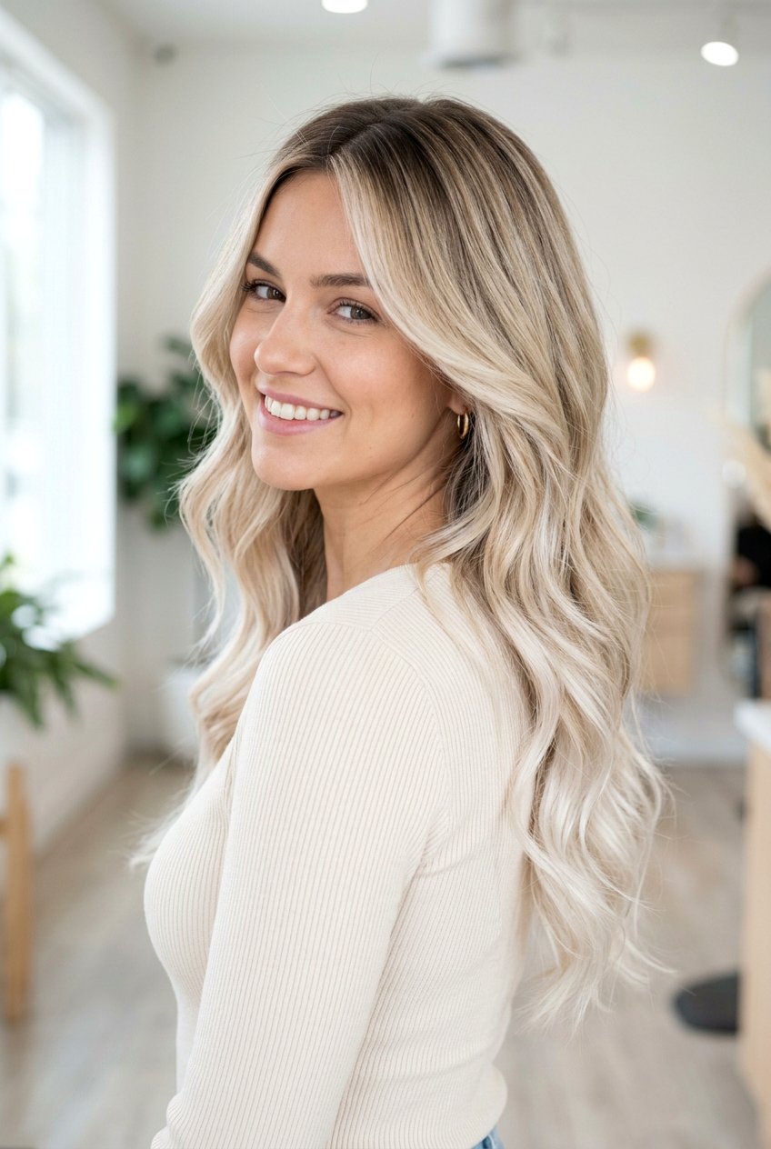 Platinum Blonde Balayage with Layers - 20 platinum blonde balayage - 20 platinum blonde balayage