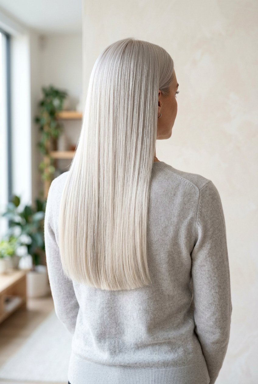 Platinum Blonde Blunt Cut Long Hair - 20 blunt cut long hair - 20 blunt cut long hair