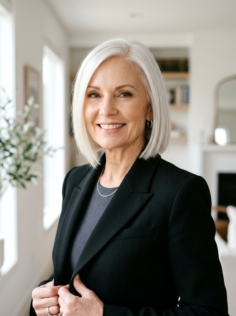 Platinum Blonde Bob - 20 soft blonde refresh for mature women - 20 soft blonde refresh for mature women