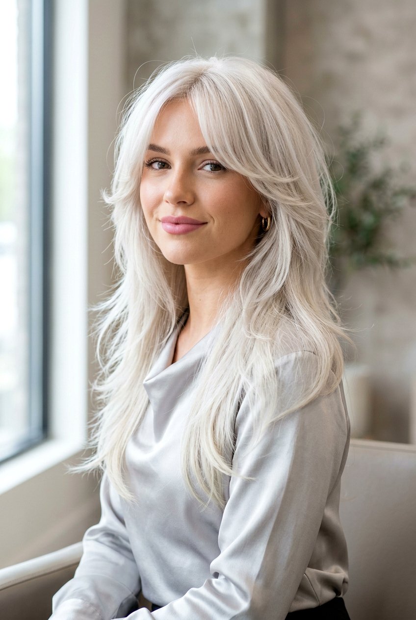 Platinum Blonde Butterfly Haircut - 20 hair color ideas for butterfly haircut - 20 hair color ideas for butterfly haircut