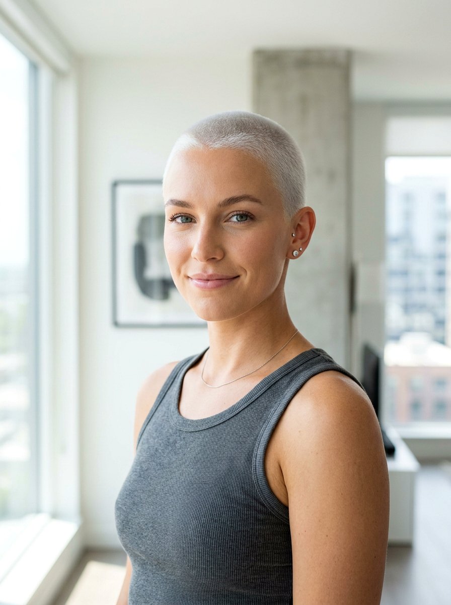 Platinum Blonde Buzz Cut - 20 trendy blonde hair color 2026 - 20 trendy blonde hair color 2026