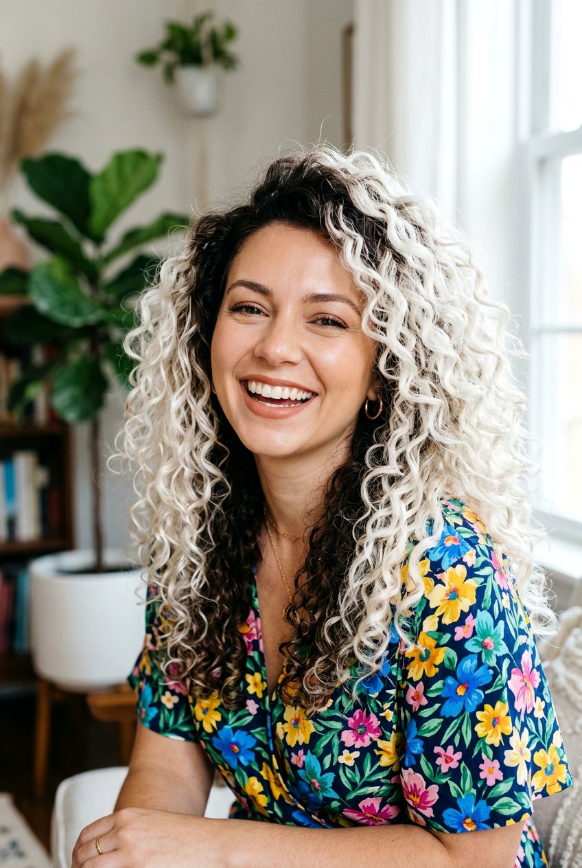 Platinum Blonde Curls With Dark Base - 20 rooted platinum blonde for women over 50 - 20 rooted platinum blonde for women over 50