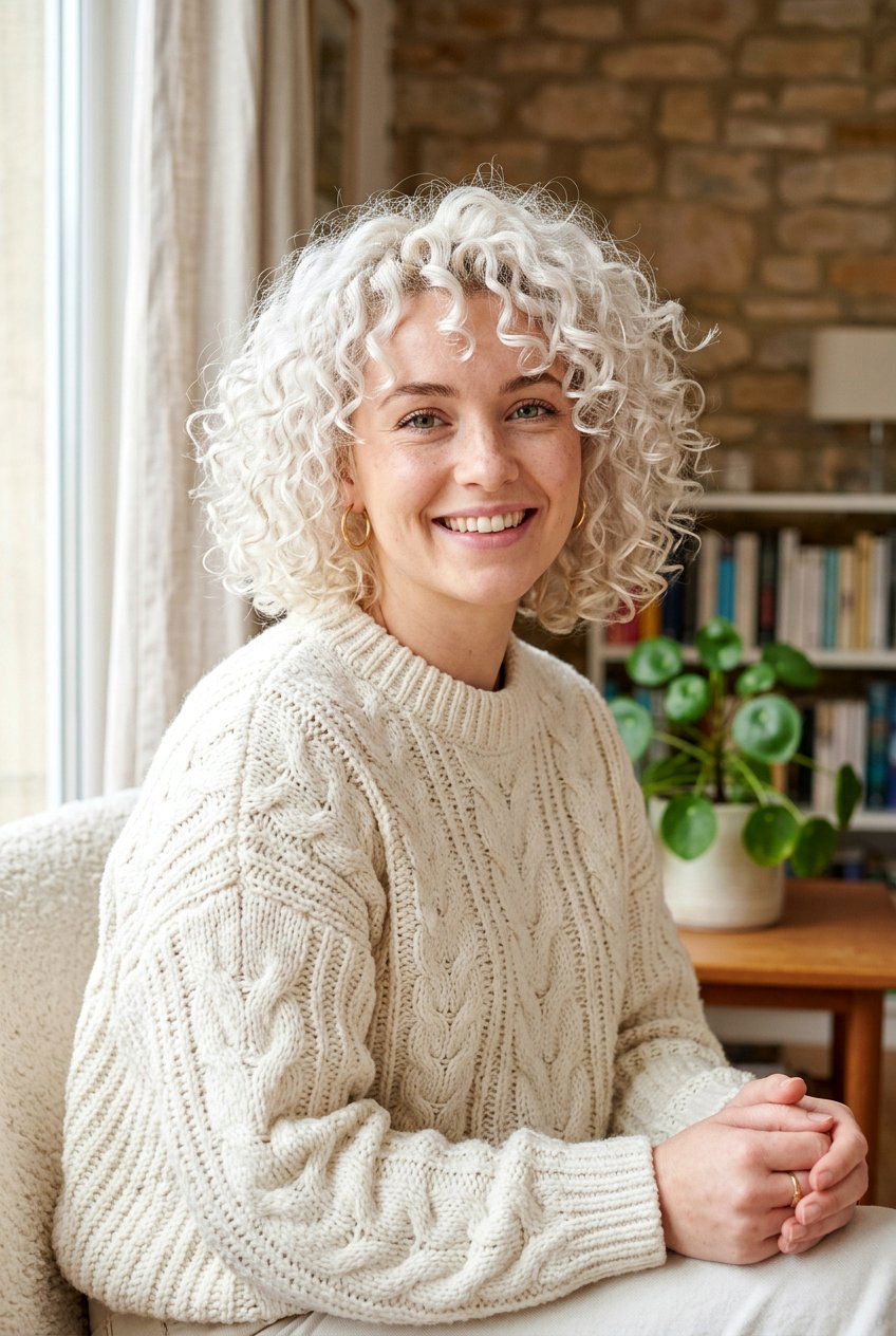 Platinum Blonde Curly Bob - 20 blonde curly bob color ideas - 20 blonde curly bob color ideas