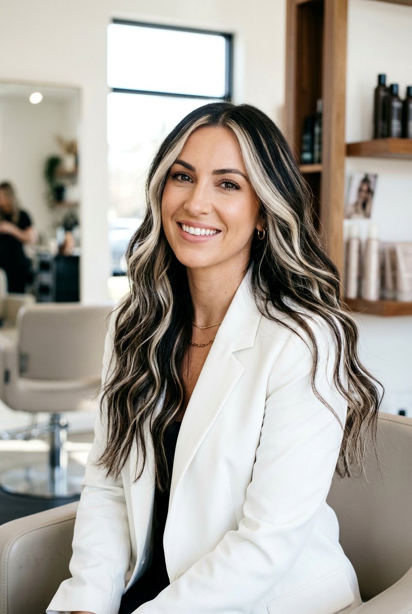 Platinum Blonde High Contrast Highlights On Dark Hair - 20 high contrast blonde highlights - 20 high contrast blonde highlights