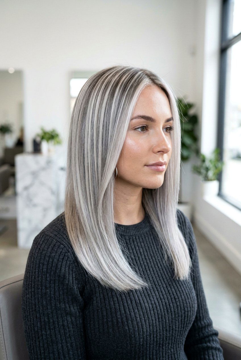 Platinum Blonde Highlights - 20 blonde highlights for gray blending - 20 blonde highlights for gray blending