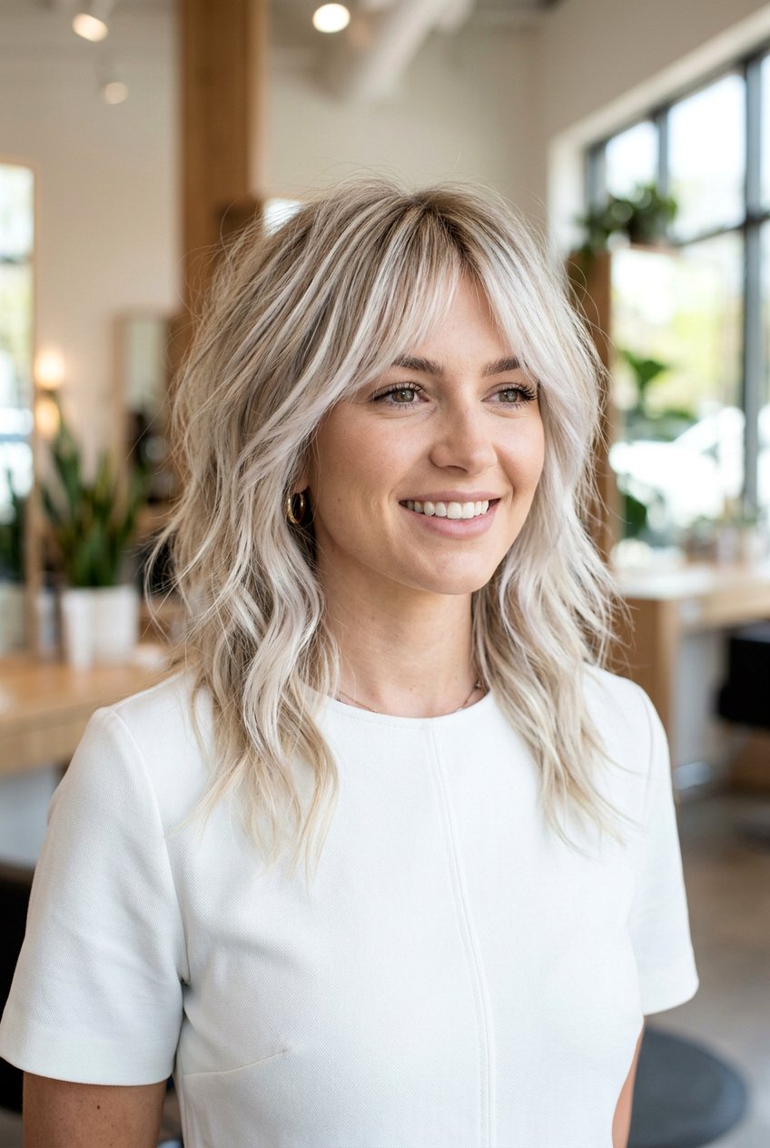 Platinum Blonde Highlights - 20 creamy blonde with face framing highlights - 20 creamy blonde with face framing highlights