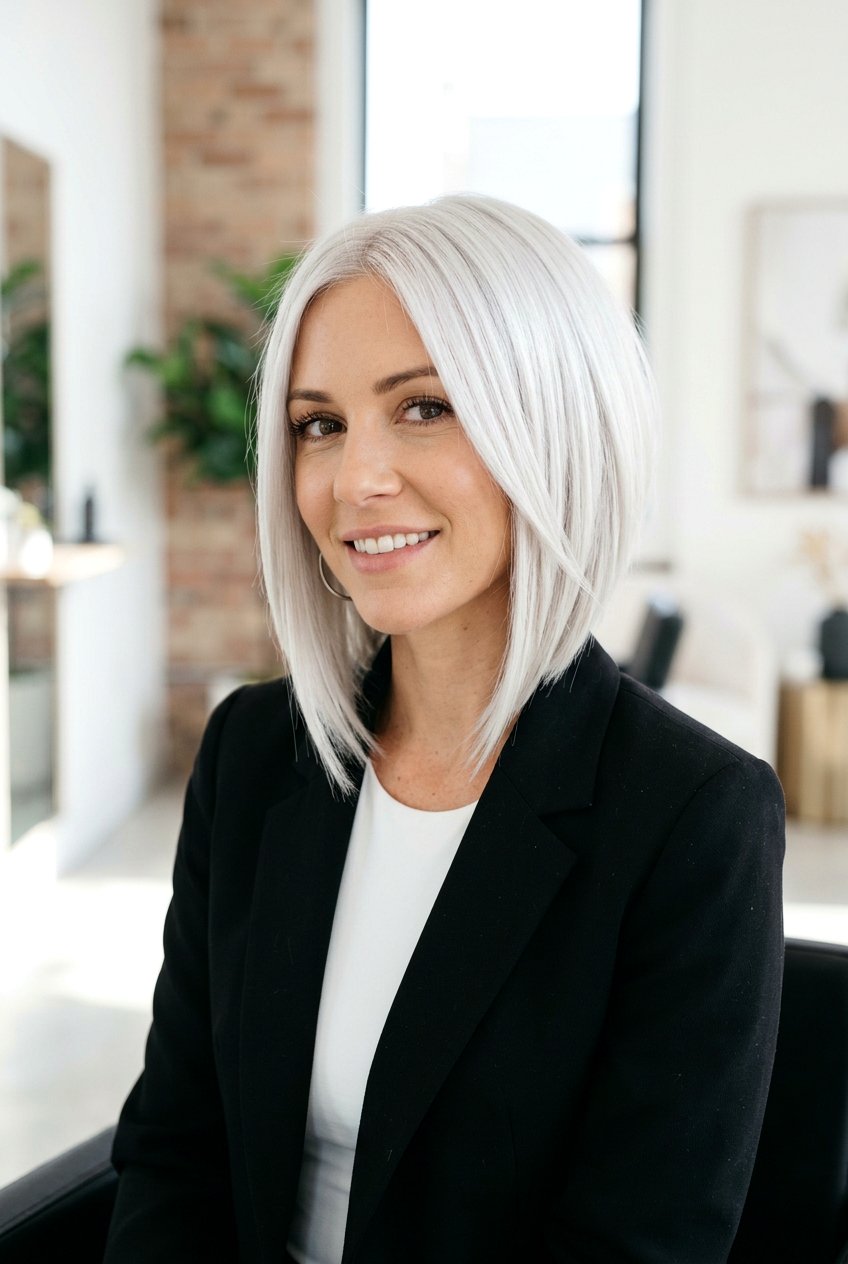 Platinum Blonde Inverted Bob - 20 inverted bob haircut - 20 inverted bob haircut