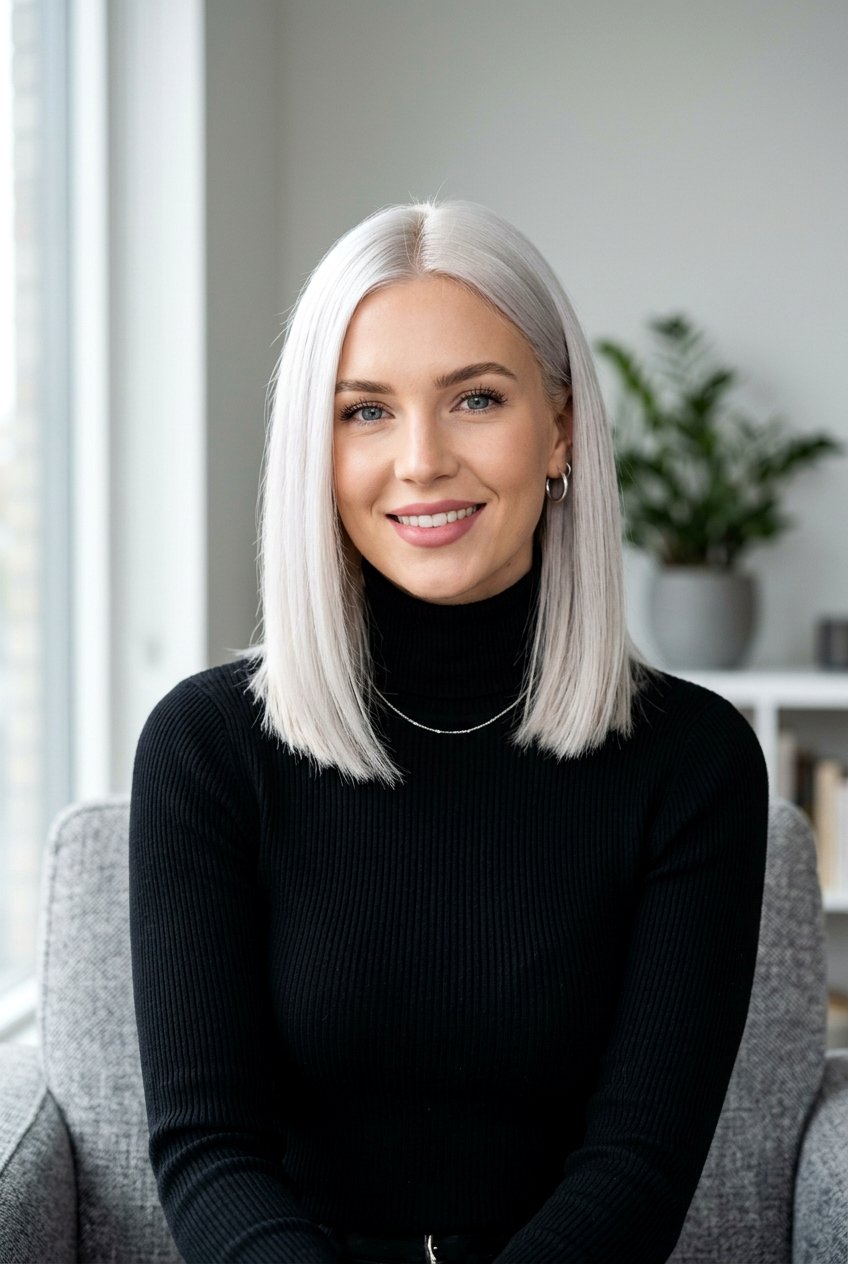 Platinum Blonde Lob Haircut - 20 best hair color ideas for roundup posts - 20 best hair color ideas for roundup posts