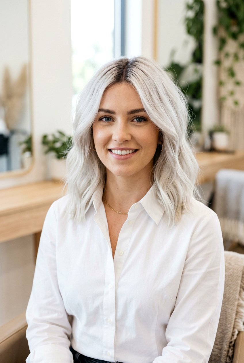 Platinum Blonde Lob - 20 hair color ideas for lobs - 20 hair color ideas for lobs