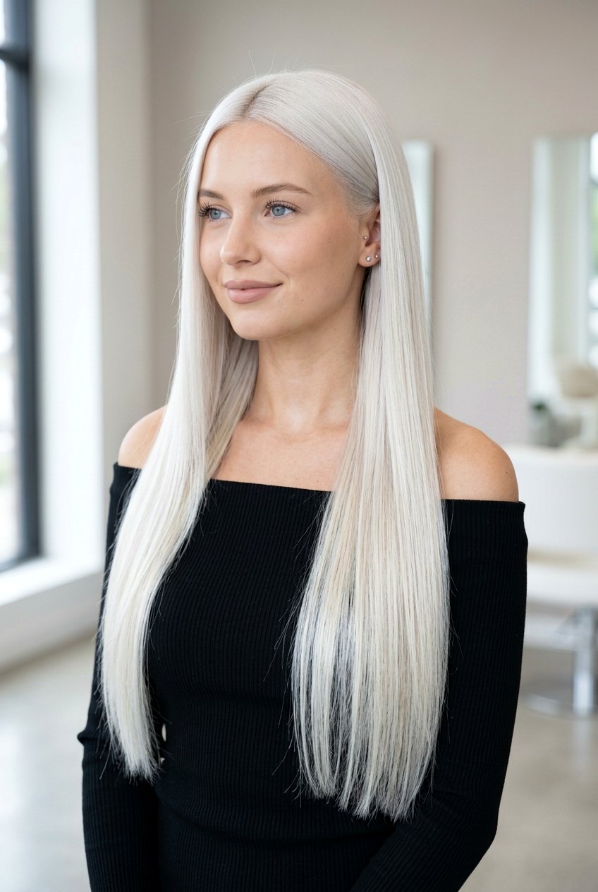 Platinum Blonde Long Straight Hair - 20 hair color ideas for long straight hair - 20 hair color ideas for long straight hair
