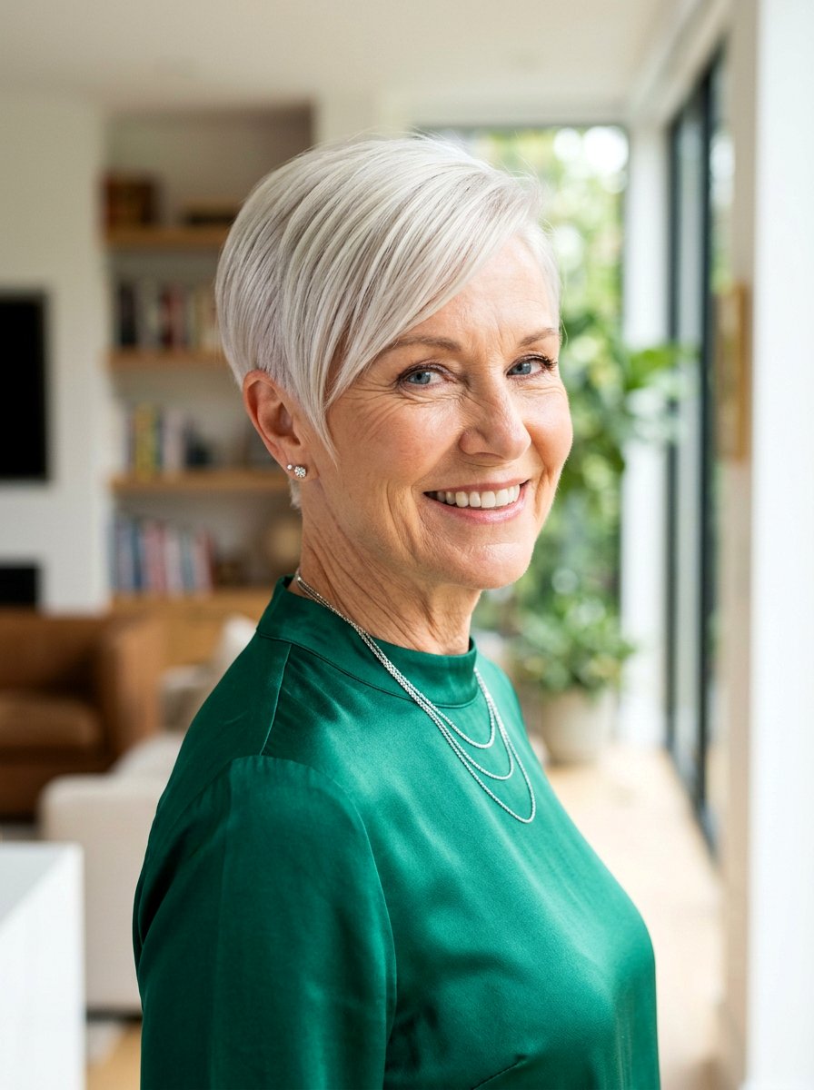 Platinum Blonde Pixie - 20 wedding guest pixie hairstyle for older women - 20 wedding guest pixie hairstyle for older women