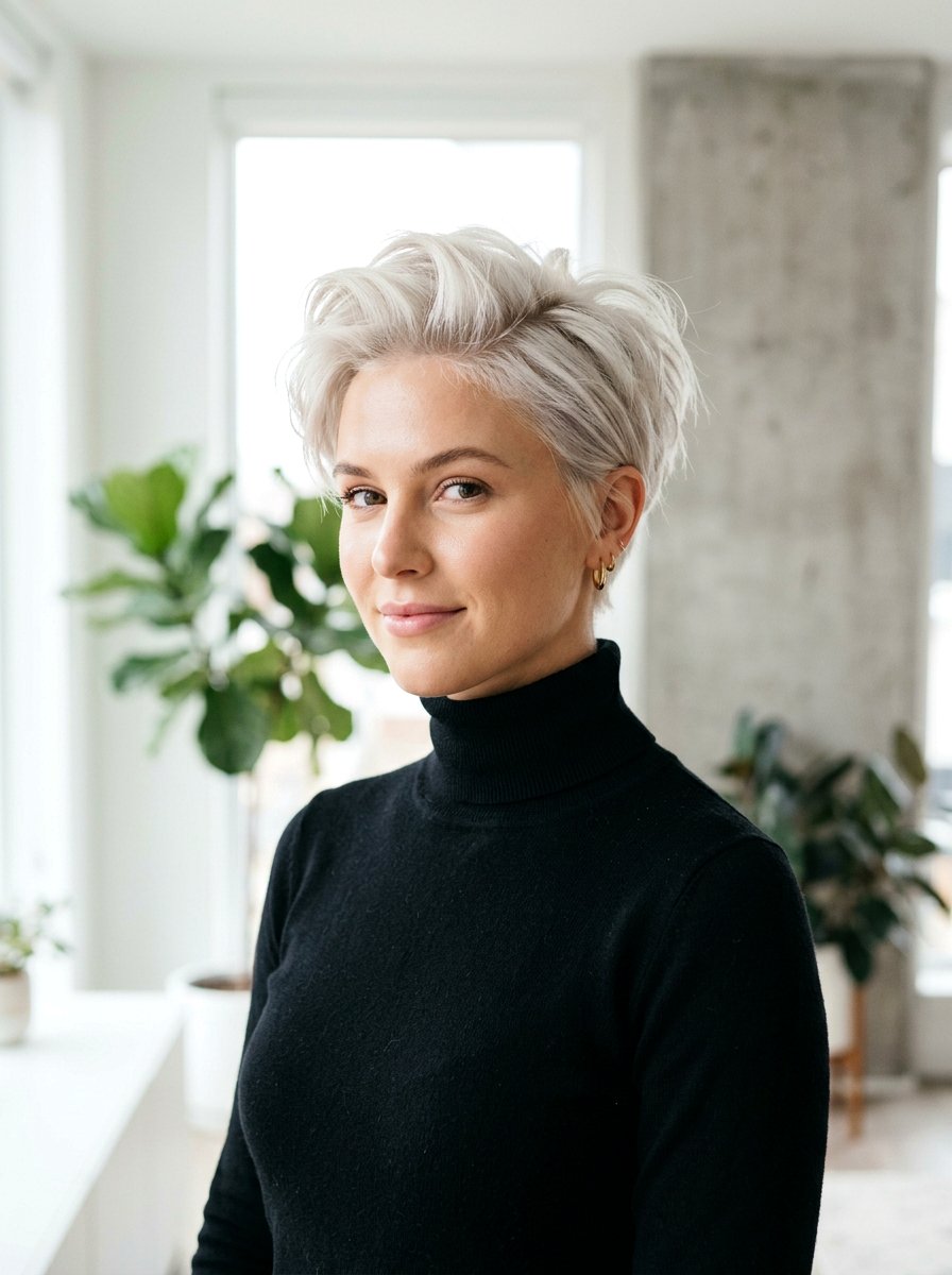 Platinum Blonde Pixie Hair - 20 pixie hair color ideas for mature women - 20 pixie hair color ideas for mature women