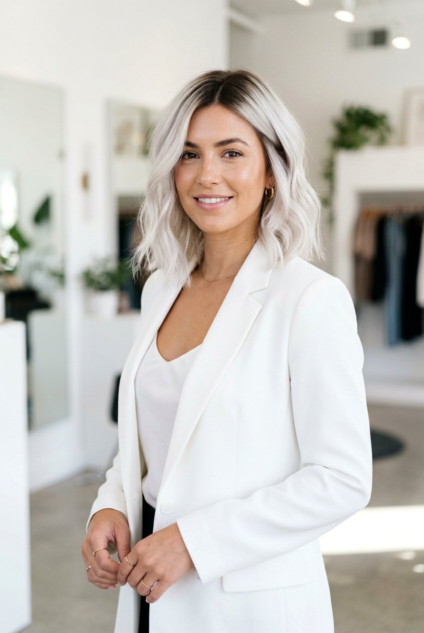 Platinum Blonde Shadow Root - 20 editorial hair color ideas - 20 editorial hair color ideas