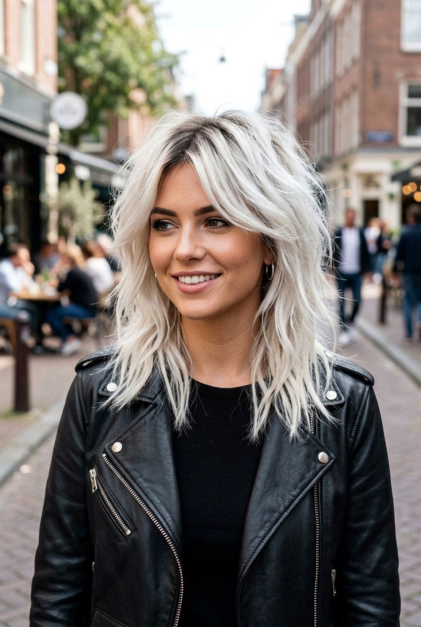 Platinum Blonde Shag - 20 blonde shag hair color ideas - 20 blonde shag hair color ideas