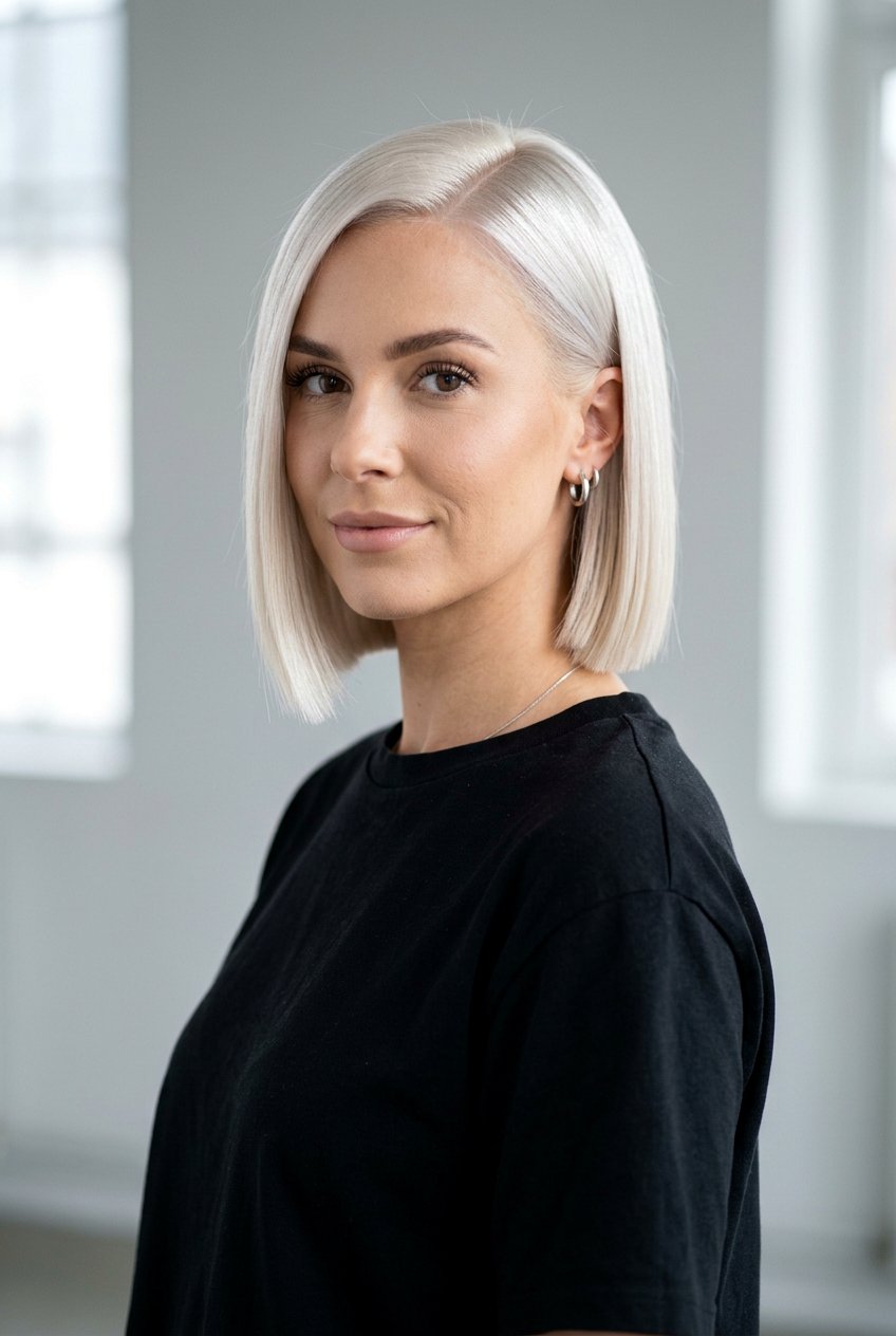 Platinum Blonde Short Bob - 20 hair color ideas for short bob hair - 20 hair color ideas for short bob hair