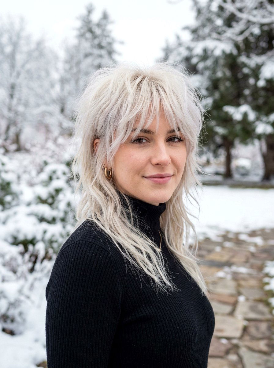 Platinum Blonde Wolf Cut - 20 hair color ideas for wolf cuts - 20 hair color ideas for wolf cuts