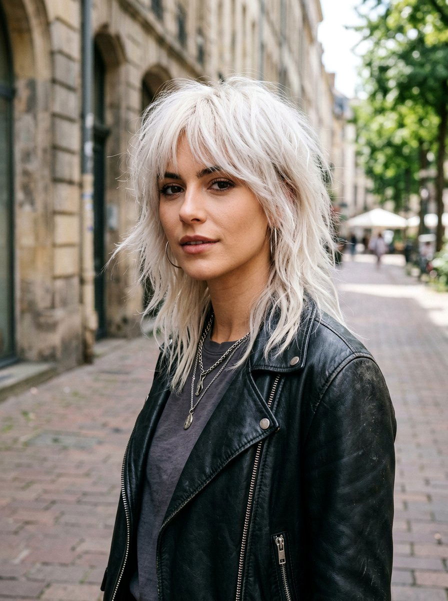 Platinum Blonde Wolf Cut - 20 wolf cut hair color ideas - 20 wolf cut hair color ideas