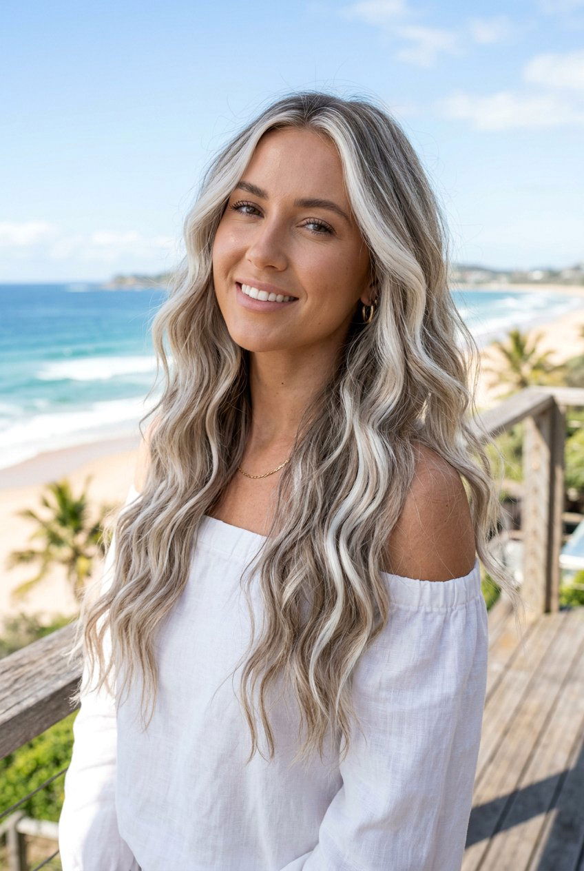 Platinum Chunky Highlights Wavy Hair - 20 chunky highlights hair - 20 chunky highlights hair