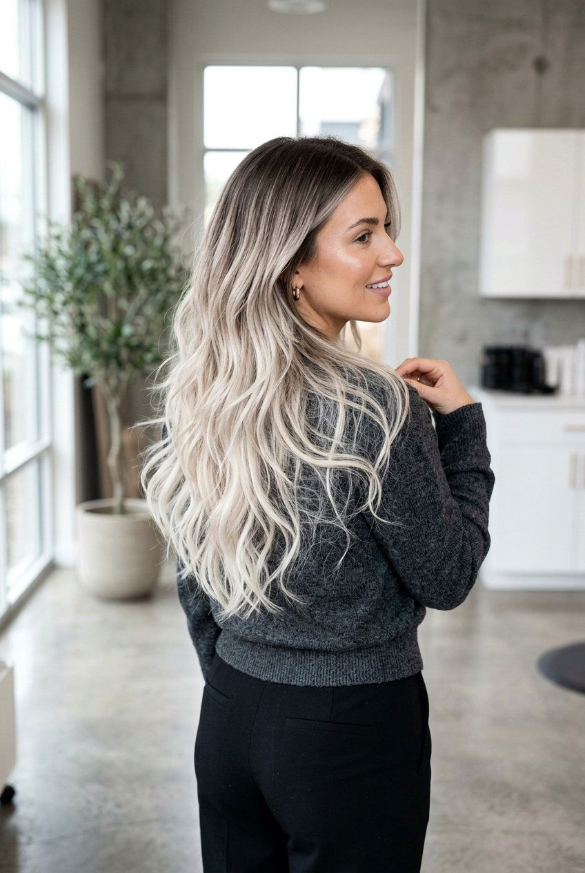 Platinum Ends Ombre On Long Layered Hair - 20 hair color ideas for long layered hair - 20 hair color ideas for long layered hair