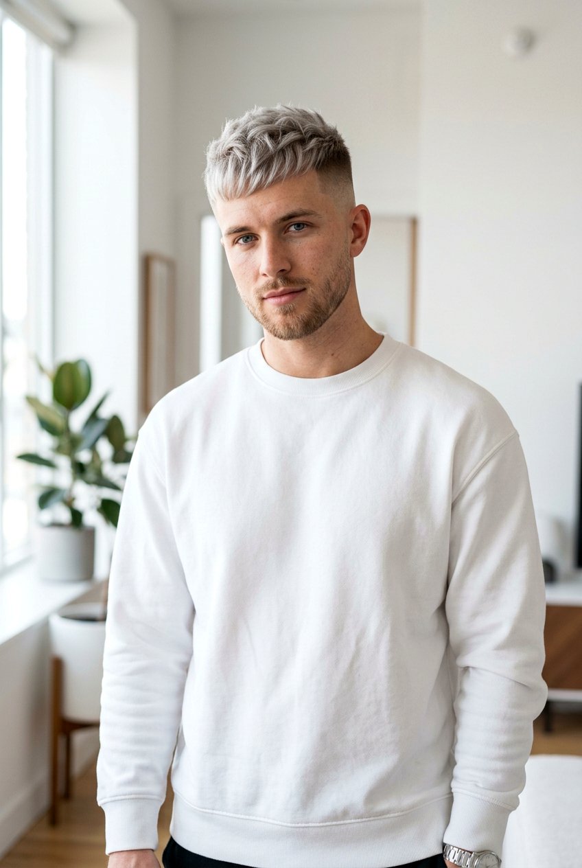 Platinum French Crop Fade - 20 french crop for receding hairline men - 20 french crop for receding hairline men