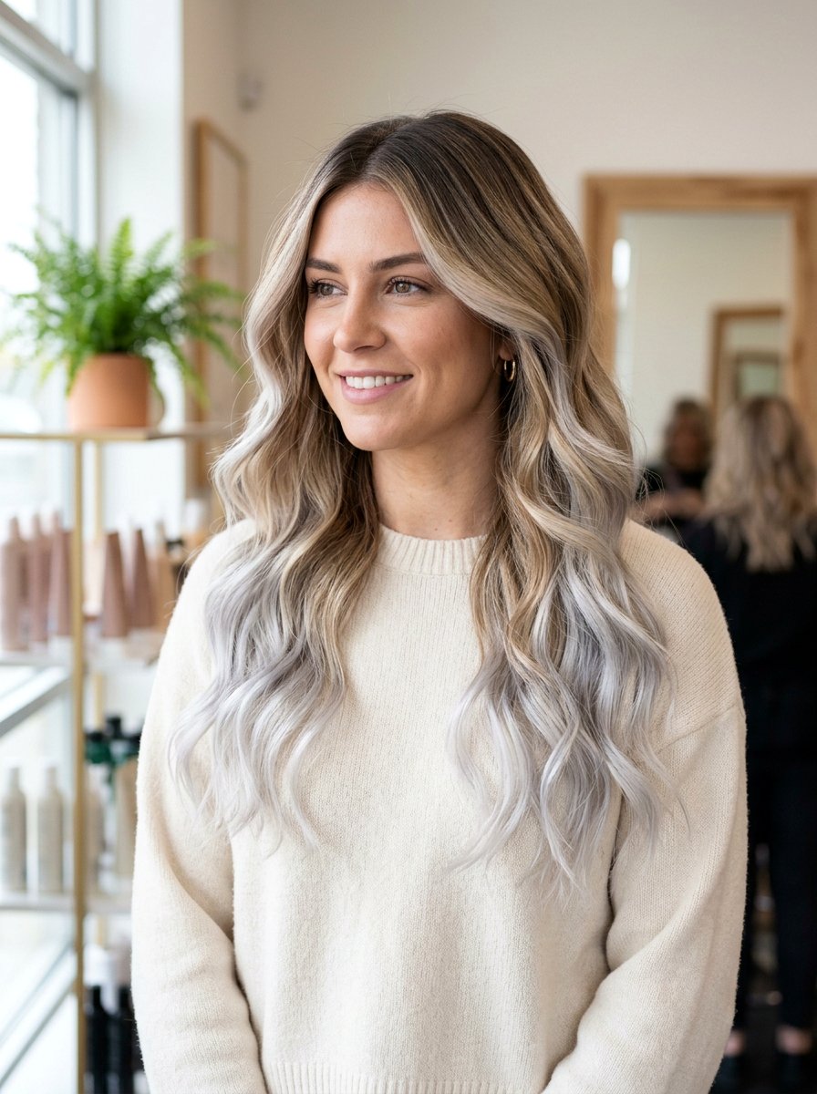 Platinum Gray Balayage Ash Blonde Transition - 20 platinum gray balayage - 20 platinum gray balayage