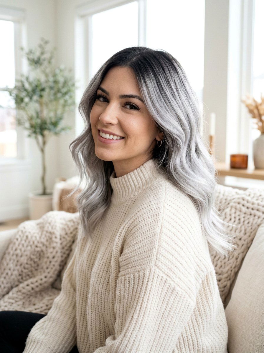 Platinum Gray Balayage Root Smudge - 20 platinum gray balayage - 20 platinum gray balayage