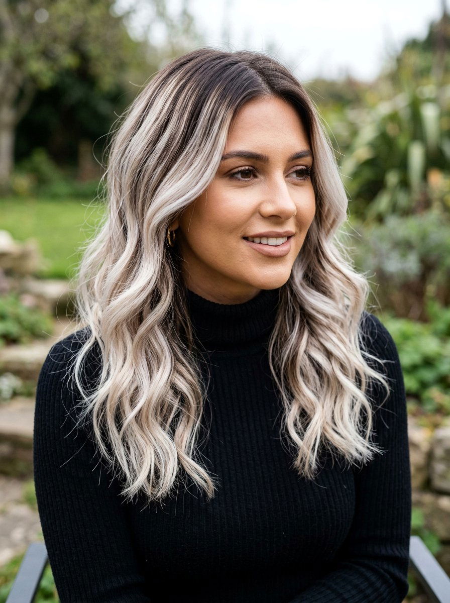 Platinum Hair with Espresso Lowlights - 20 soft platinum with lowlights - 20 soft platinum with lowlights