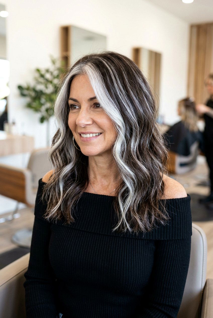 Platinum Highlights For Gray Blending - 20 gray blending highlights for brunettes - 20 gray blending highlights for brunettes
