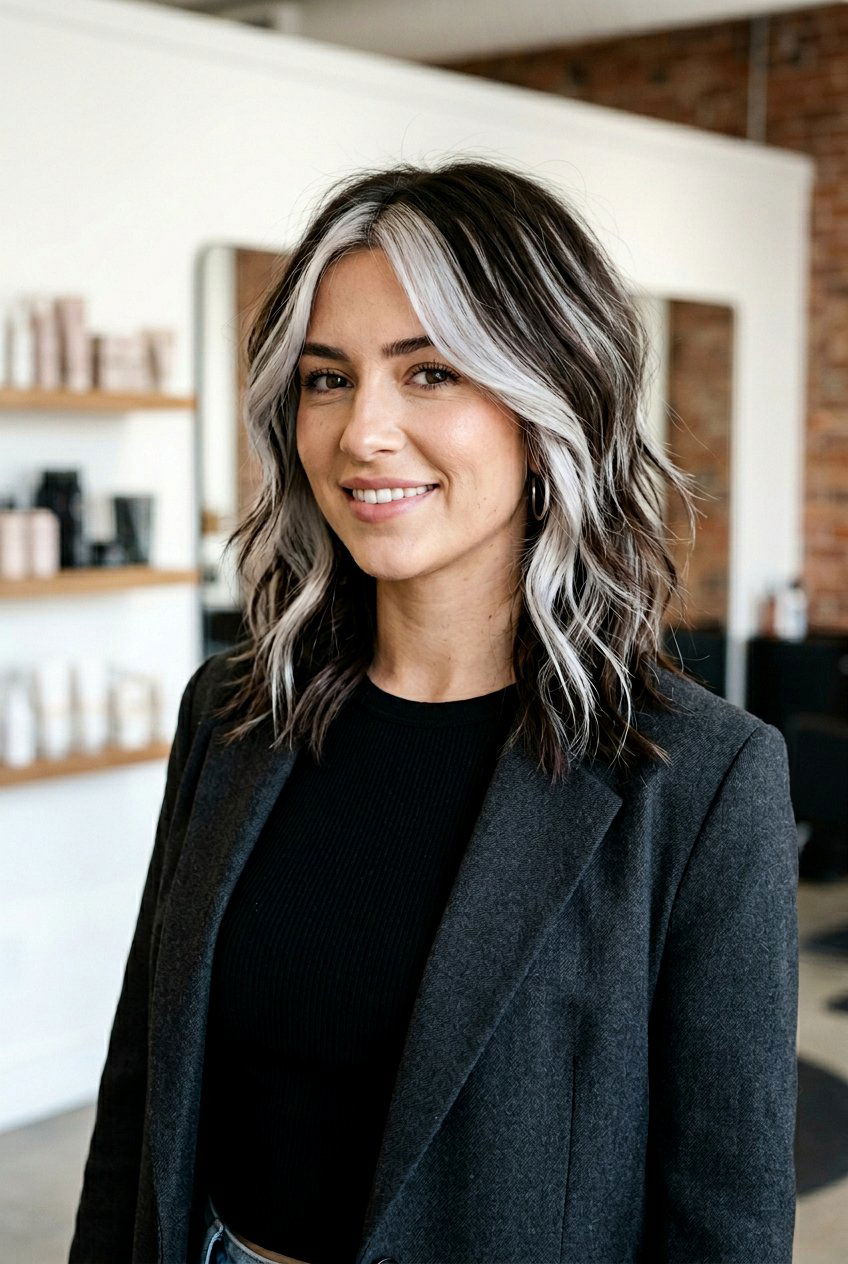 Platinum Partial Highlights on Brown Hair - 20 partial highlights on brown hair - 20 partial highlights on brown hair