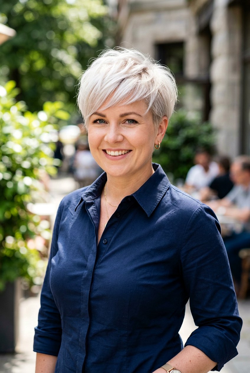 20 Dazzling Platinum Pixie Haircut Ideas for Bold Women