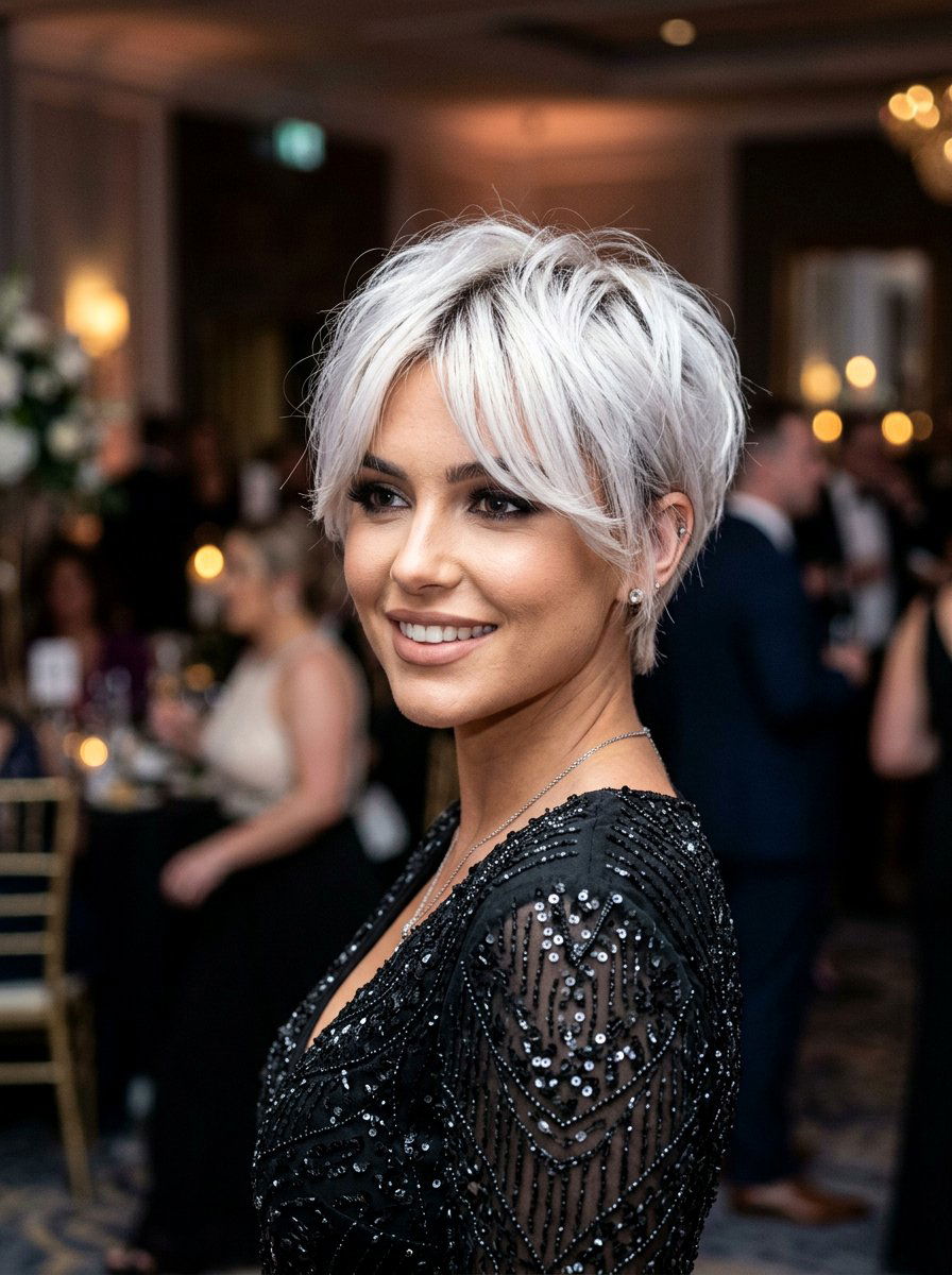 Platinum Pixie Haircut With Curtain Fringe - 20 elegant pixie haircut with fringe - 20 elegant pixie haircut with fringe