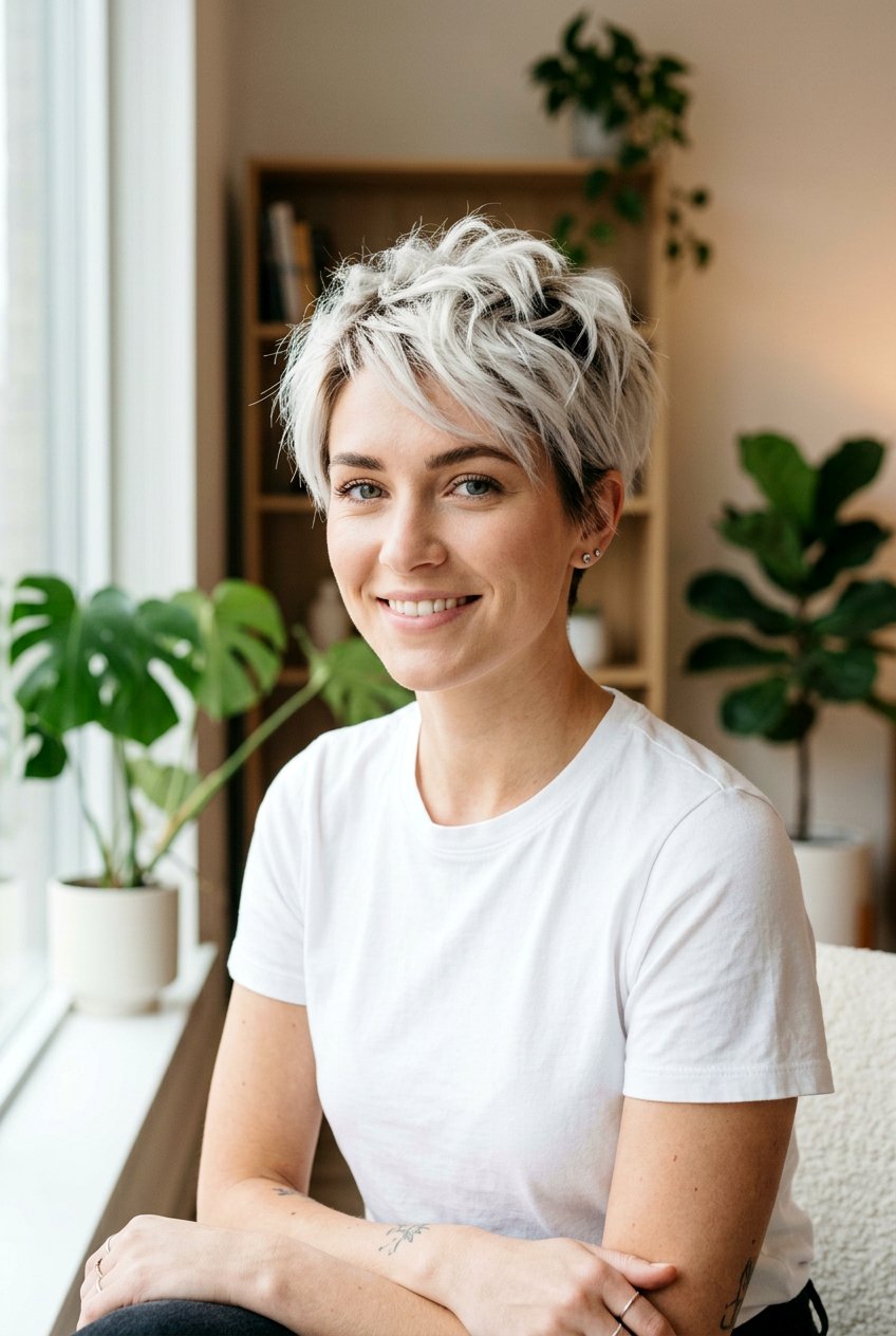 Platinum Pixie Haircut With Shadow Root - 20 platinum pixie haircut - 20 platinum pixie haircut