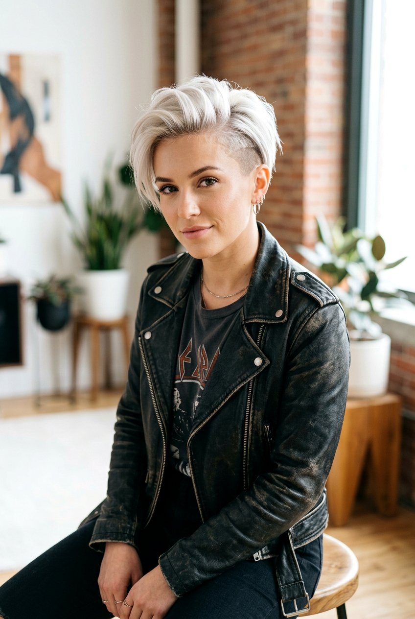 Platinum Pixie Haircut With Undercut - 20 platinum pixie haircut - 20 platinum pixie haircut